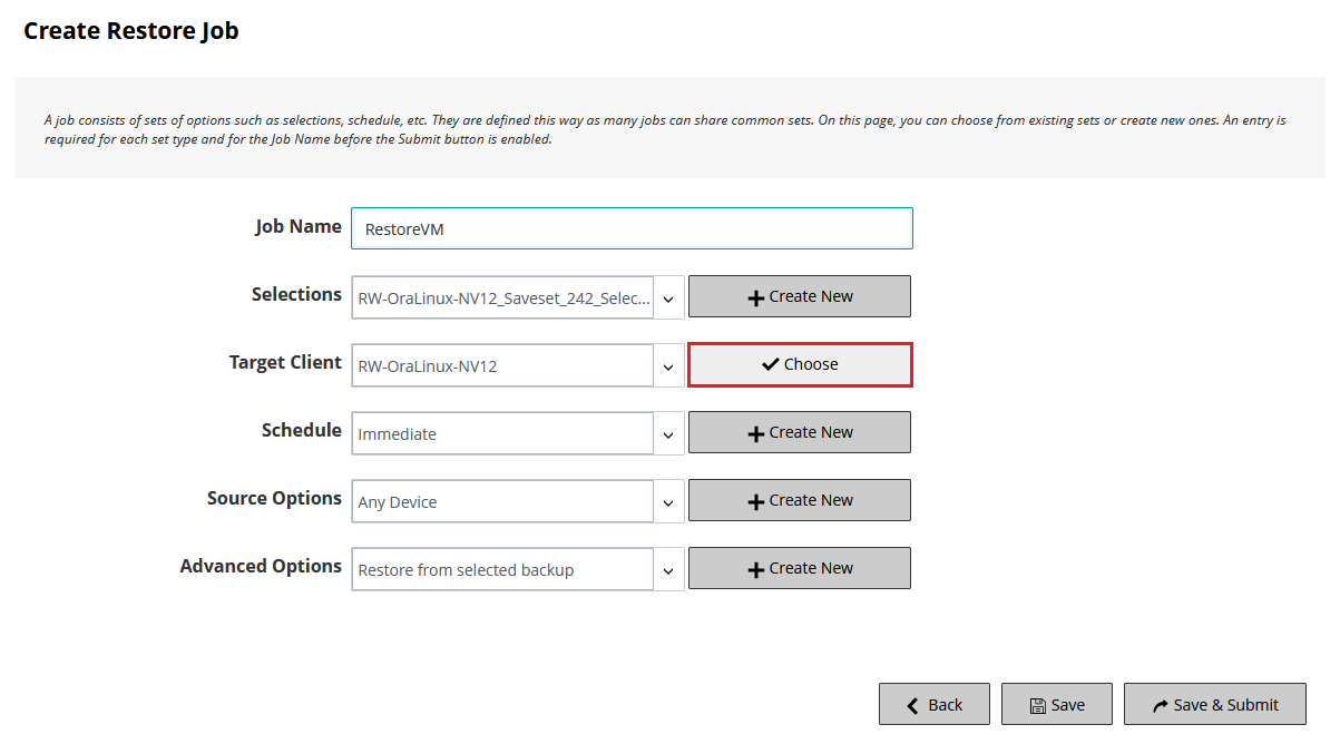 Choose Target Client
